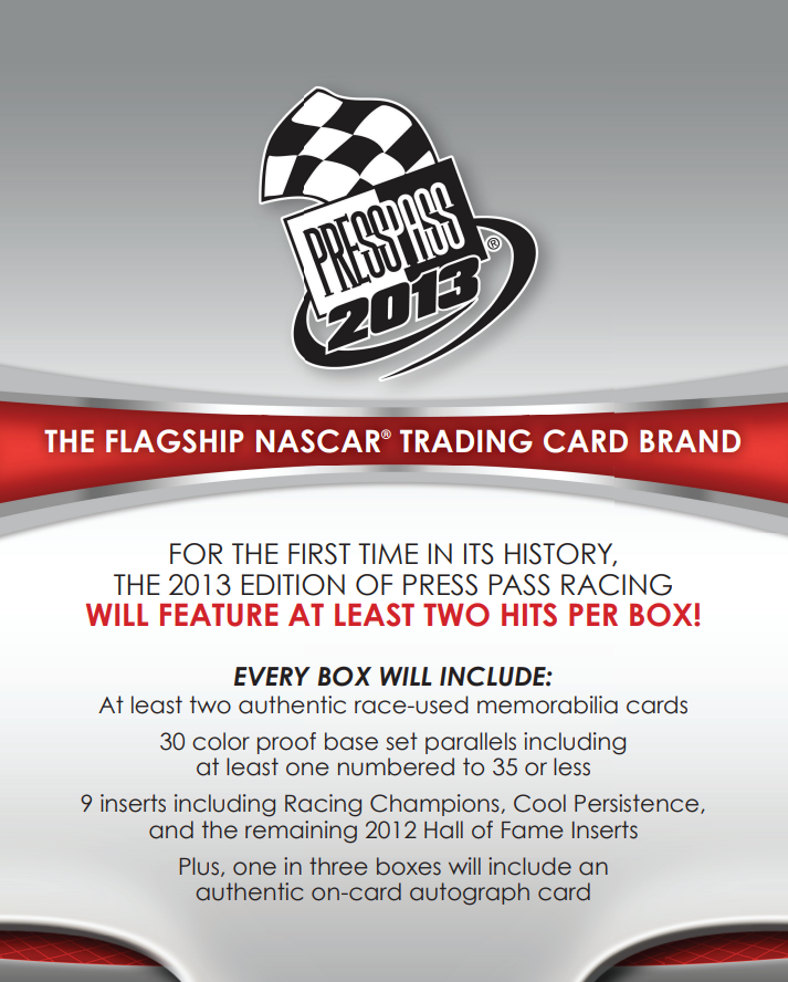 2013 Press Pass Nascar Racing Hobby Box