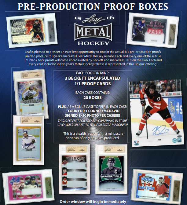 2015-16 Leaf Metal Pre-Production Proof Hockey Box