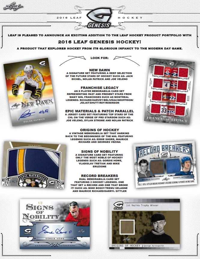2016 Leaf Genesis Hockey 10-Box Case