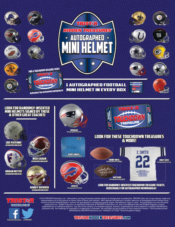 2016 Tristar H/T Football Mini Helmet Ser 2 Box