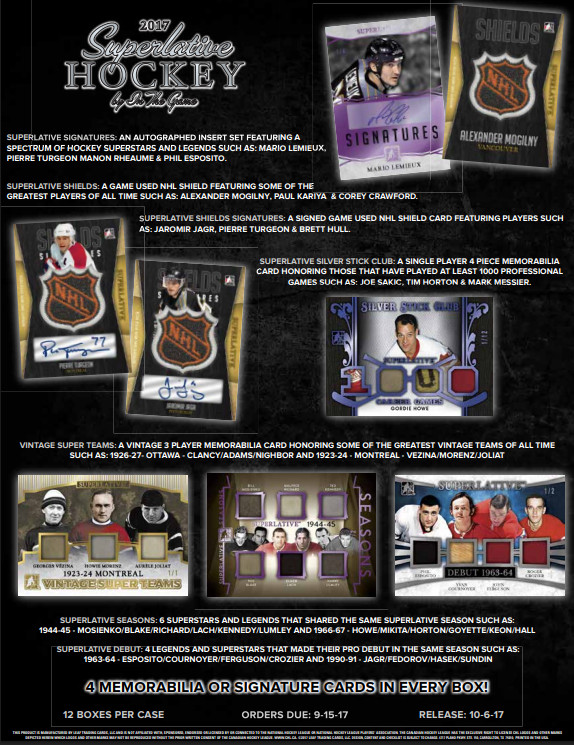 2017-18 Leaf In The Game Superlative Hockey Hobby 12-Box Case