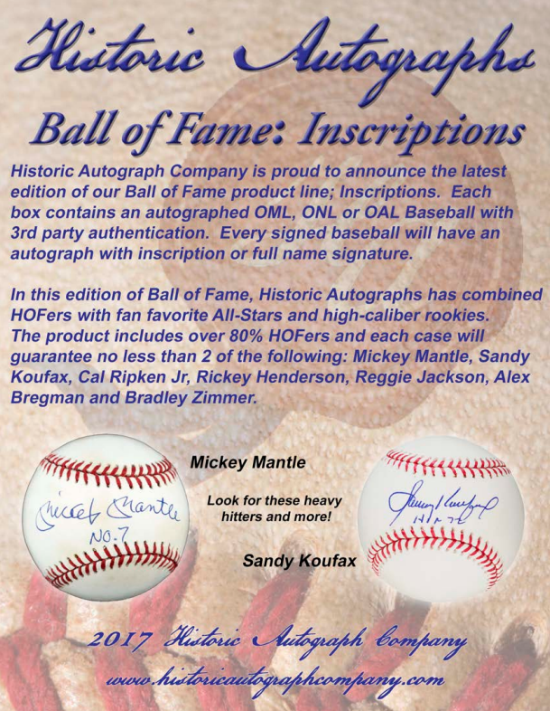 2017 Historic Autographs Ball of Fame Inscriptions Baseball Edition 12-Box Case