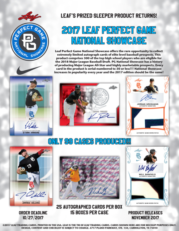 2017 Leaf Perfect Game National Showcase Baseball 15-Box Case