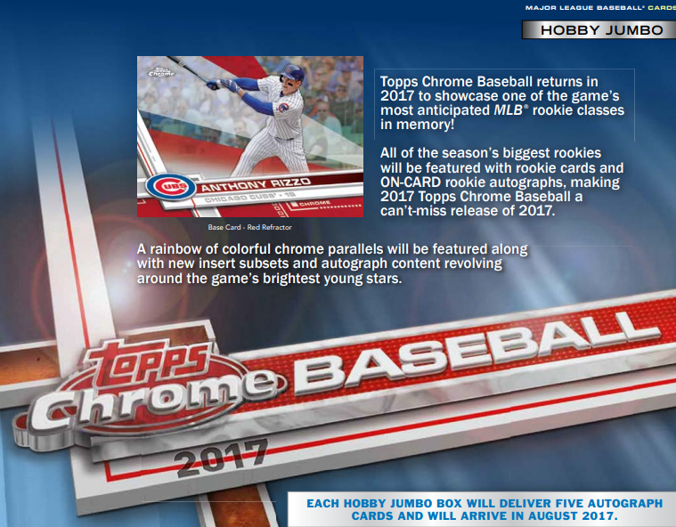  2017 Topps Chrome Baseball Jumbo Pack