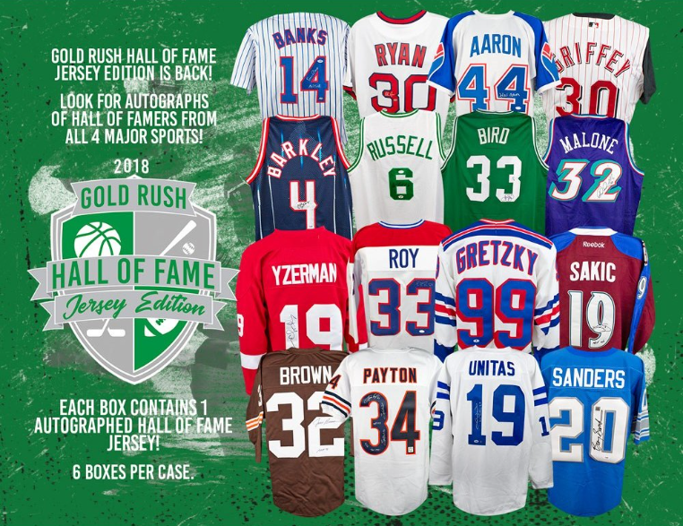 2018 Gold Rush Hall of Fame Autographed Jersey Edition 6-Box Case
