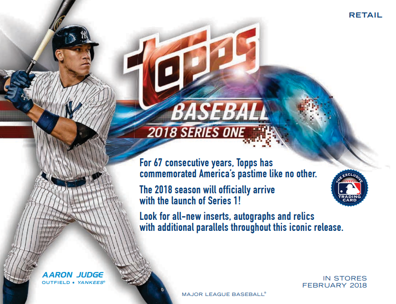 2018 Topps Series 1 Baseball Hanger 8-Box Case