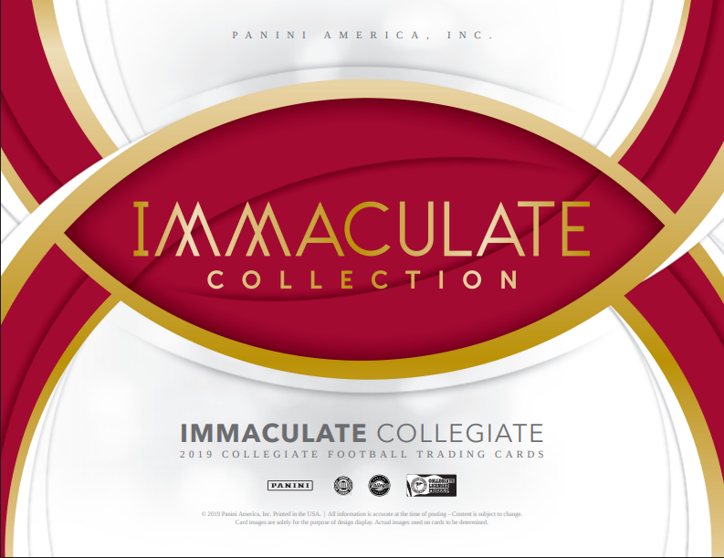 2019 Panini Immaculate Collegiate Football Hobby Box