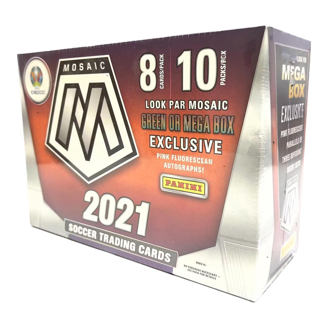 2020-21 Panini Mosaic UEFA Soccer Mega Box (Pink Fluorescent Parallels)