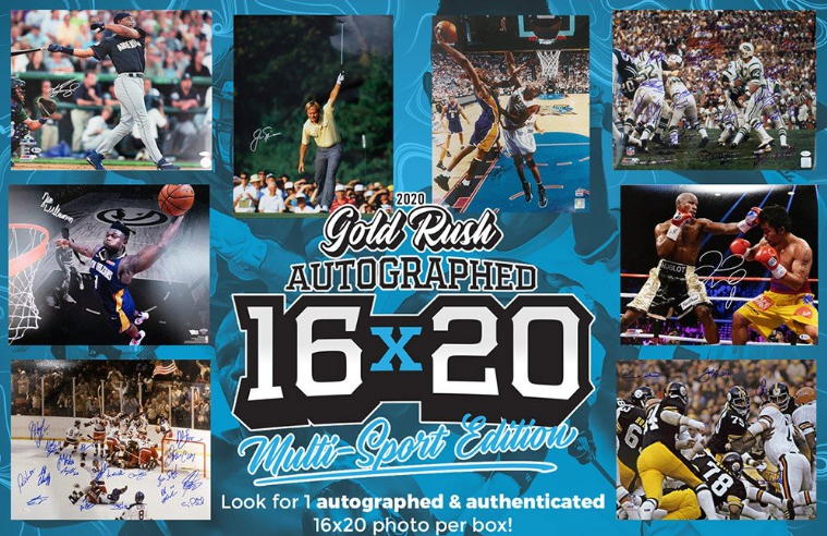 2020 Gold Rush Autographed 16x20 Multi-Sport Edition 10-Box Case