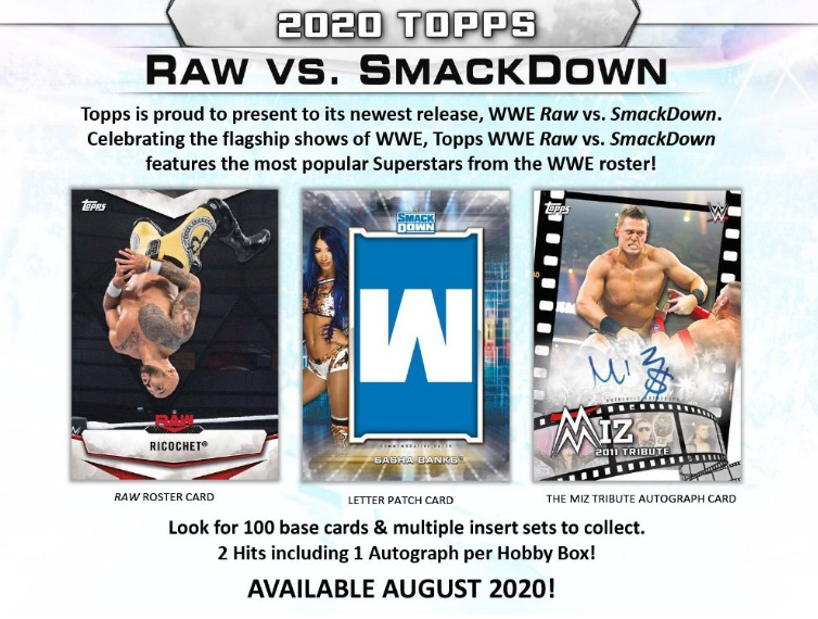 2020 Topps WWE Raw vs Smackdown Wrestling Hobby 8-Box Case