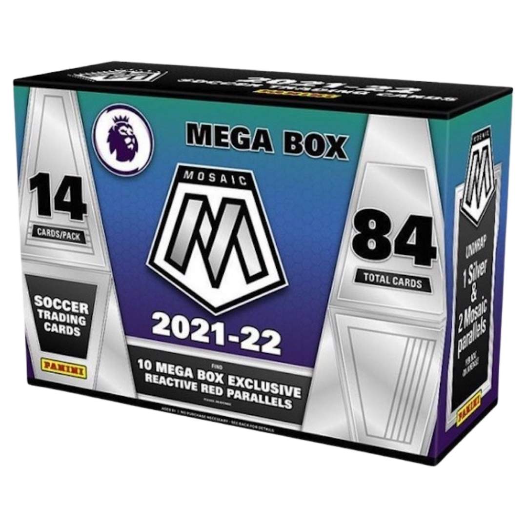 2021-22 Panini Mosaic Premier League EPL Soccer Mega Box (Reactive Red Parallels!)