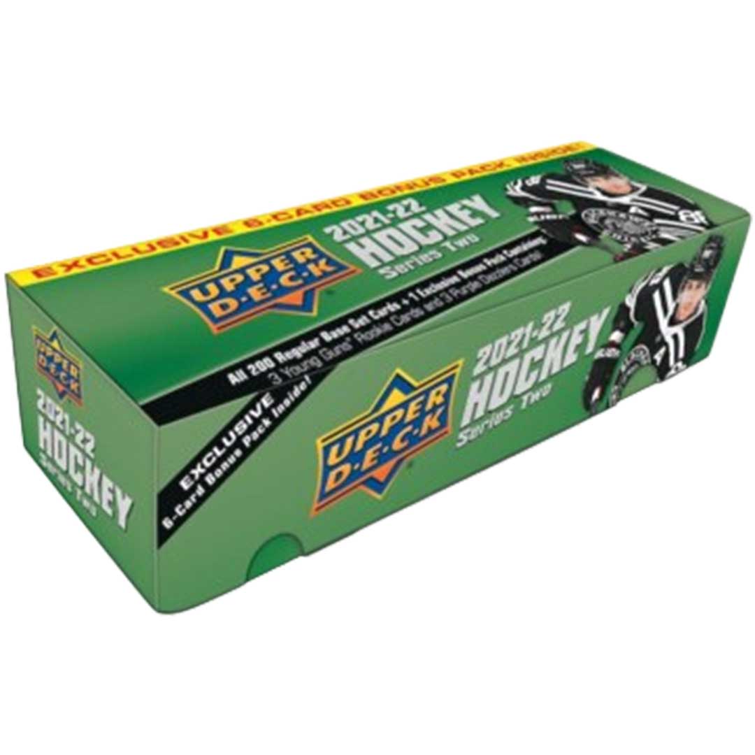 2021-22 Upper Deck Series 2 Hockey Factory Set (Box) (Bonus Pack with 3 Young Guns and 3 Purple Dazzlers!)