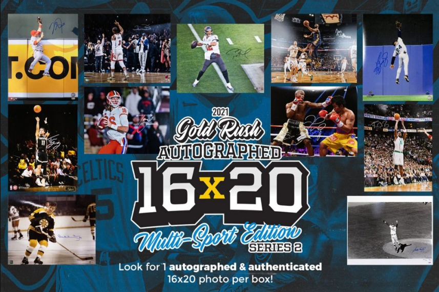 2021 Gold Rush Autographed 16x20 Multi-Sport Edition Series 2 10-Box Case