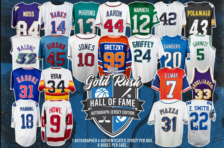 2021 Gold Rush Hall of Fame Autographed Multi-Sport Jersey Edition Box