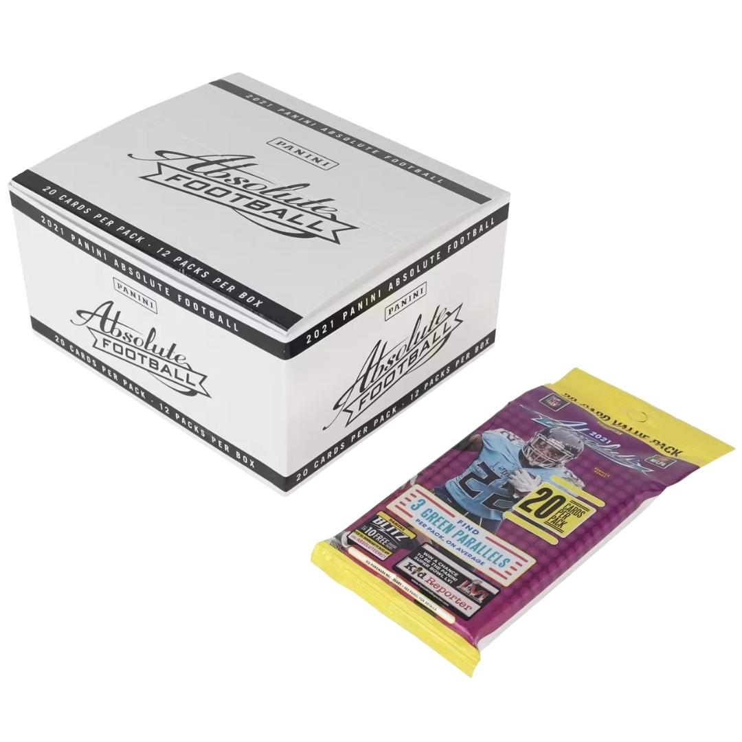 2021 Panini Absolute Football Jumbo Value 12-Pack Box (Green Parallels)