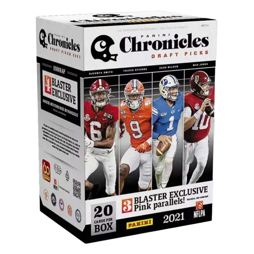 2021 Panini Chronicles Draft Picks Collegiate Football Blaster Box (Pink Parallels)