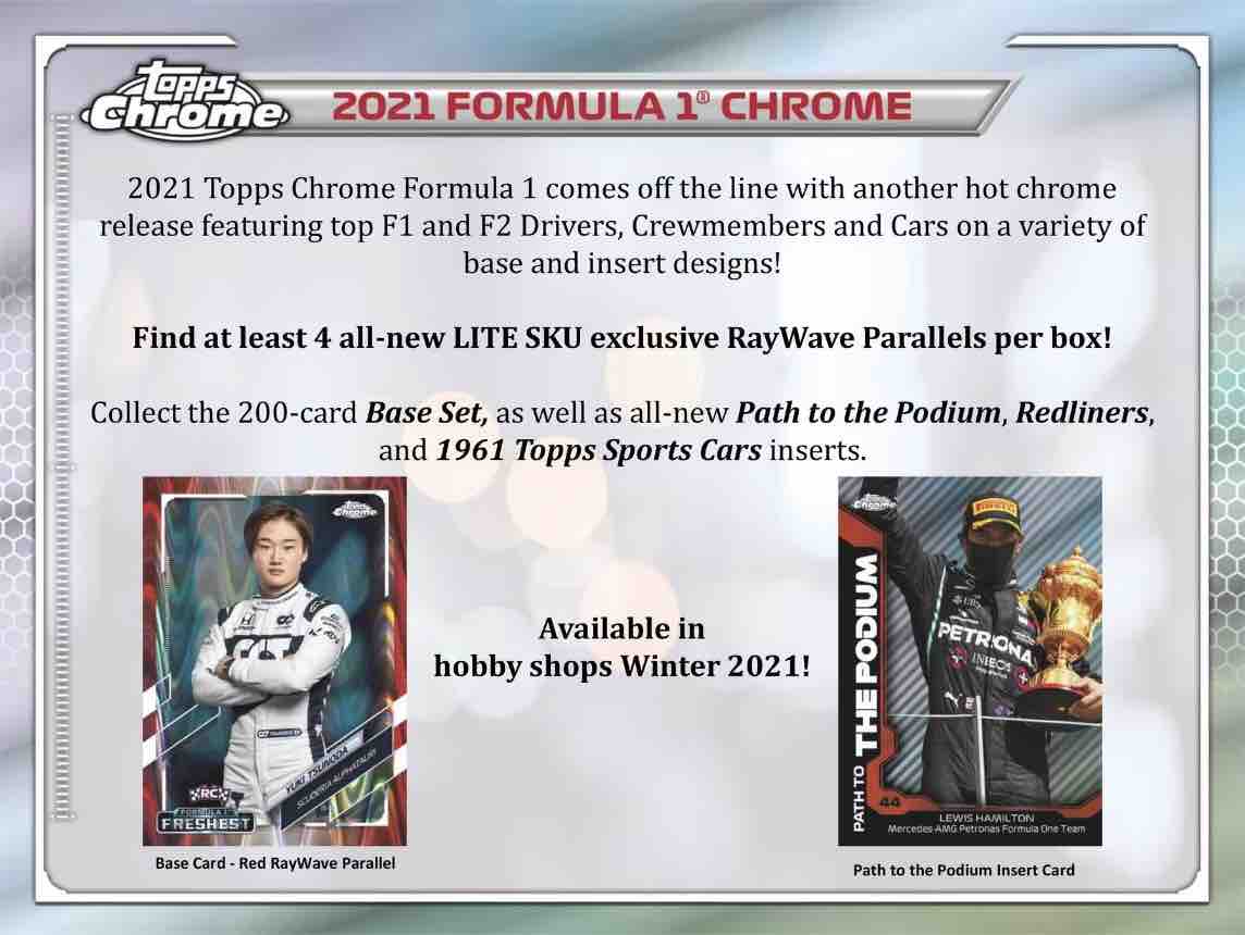 2021 Topps Chrome F1 Formula 1 Racing Hobby Lite Pack