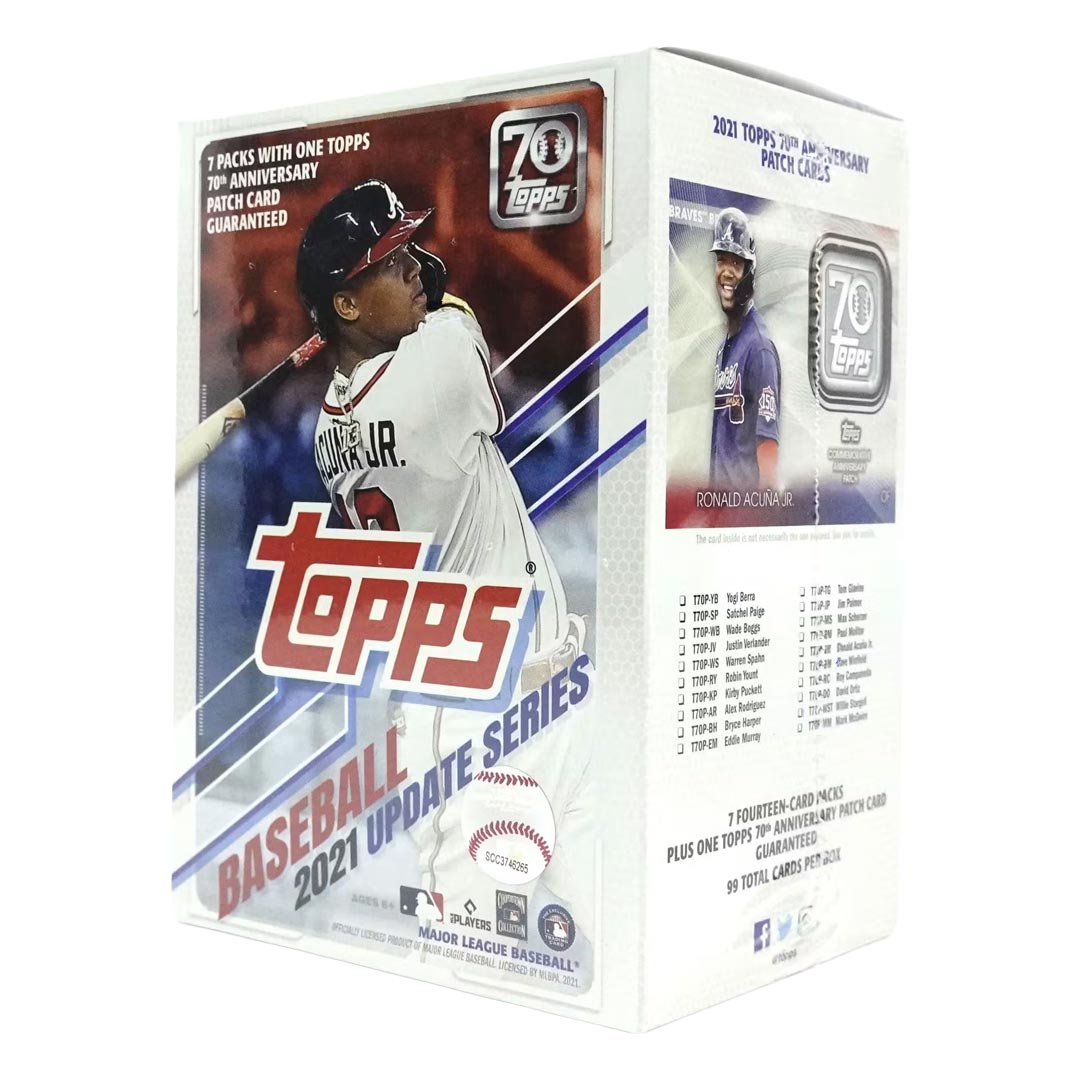 2021 Topps Update Series Baseball 7-Pack Blaster Box (70th Anniversary Patch Card!) (Lot of 6)