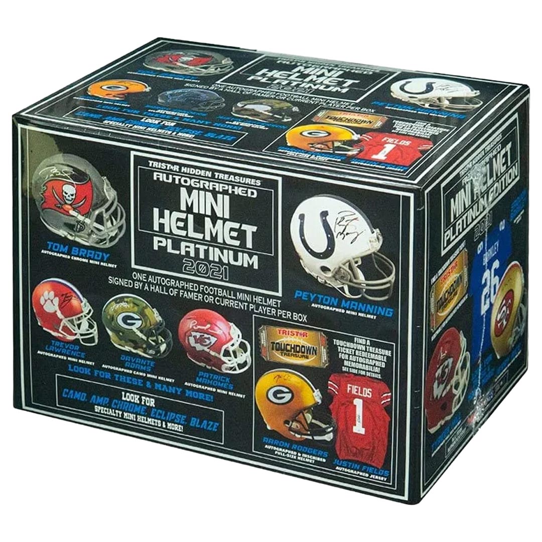2021 Tristar Hidden Treasures Football Mini Helmet Platinum Edition Box