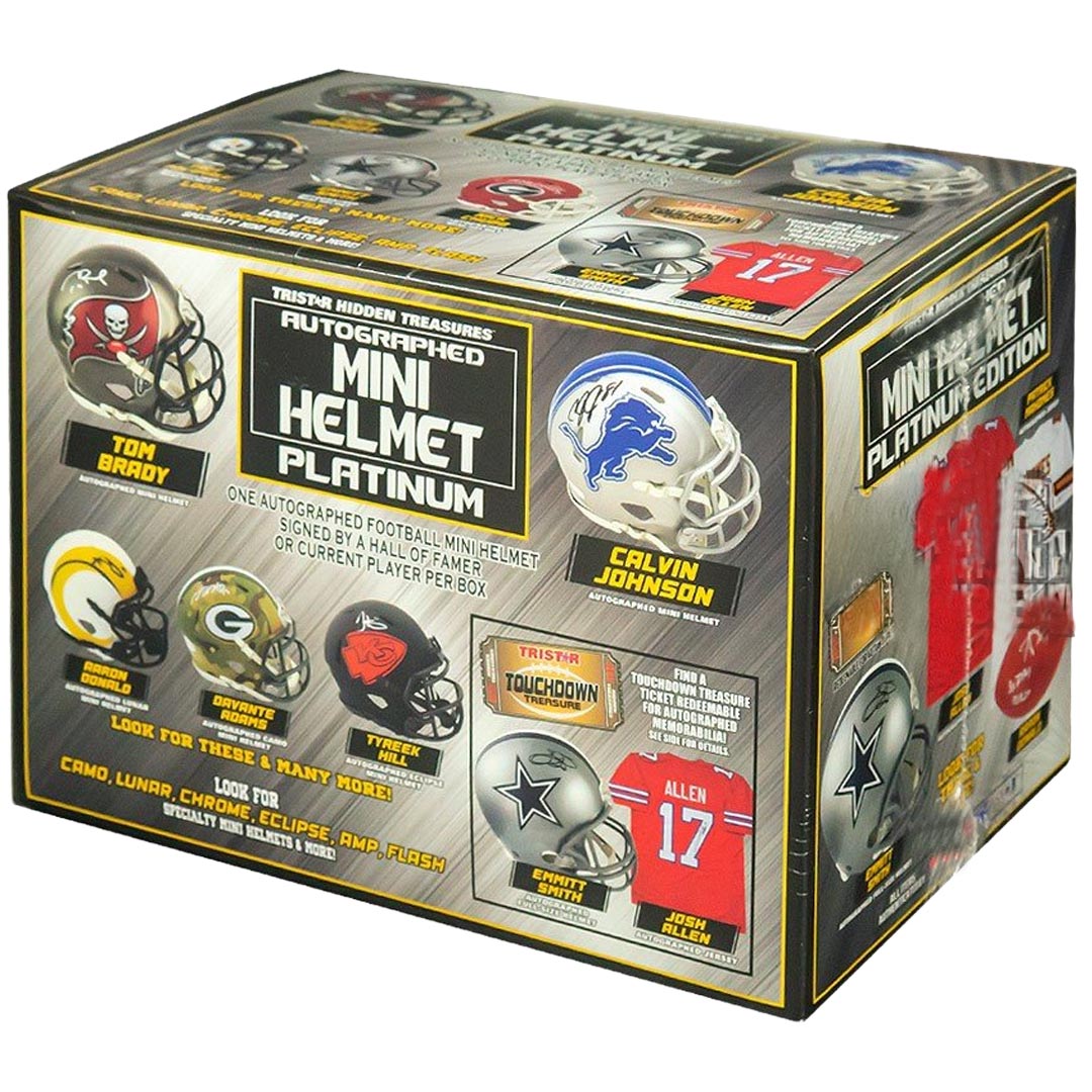 2021 Tristar Hidden Treasures Football Mini Helmet Platinum Edition Series 2 Box