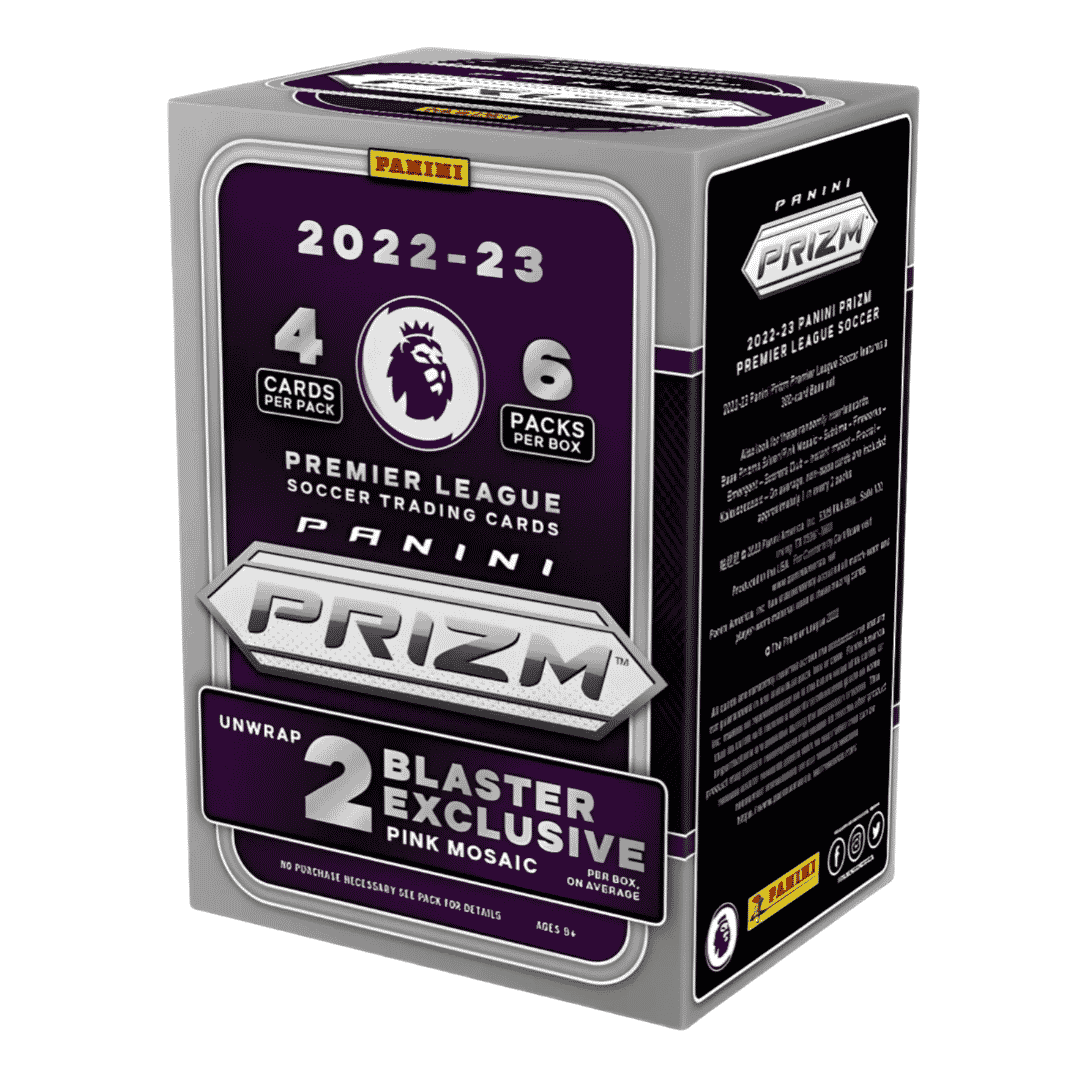 2022-23 Panini Prizm Premier League EPL Soccer 6-Pack Blaster Box (Pink Mosaic Prizms!)