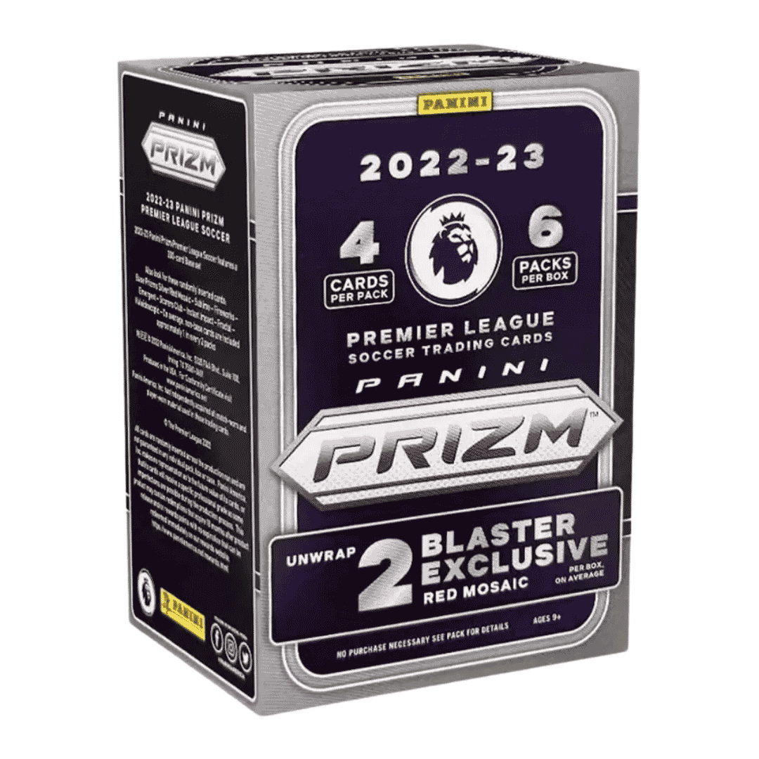 2022-23 Panini Prizm Premier League EPL Soccer 6-Pack Blaster Box (Red Mosaic Prizms!)