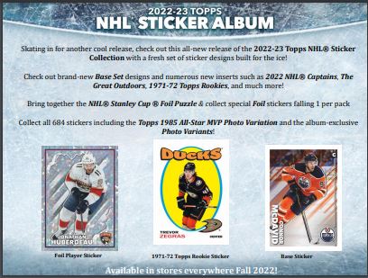 2022-23 Topps Chrome NHL Hockey Sticker Collection Pack