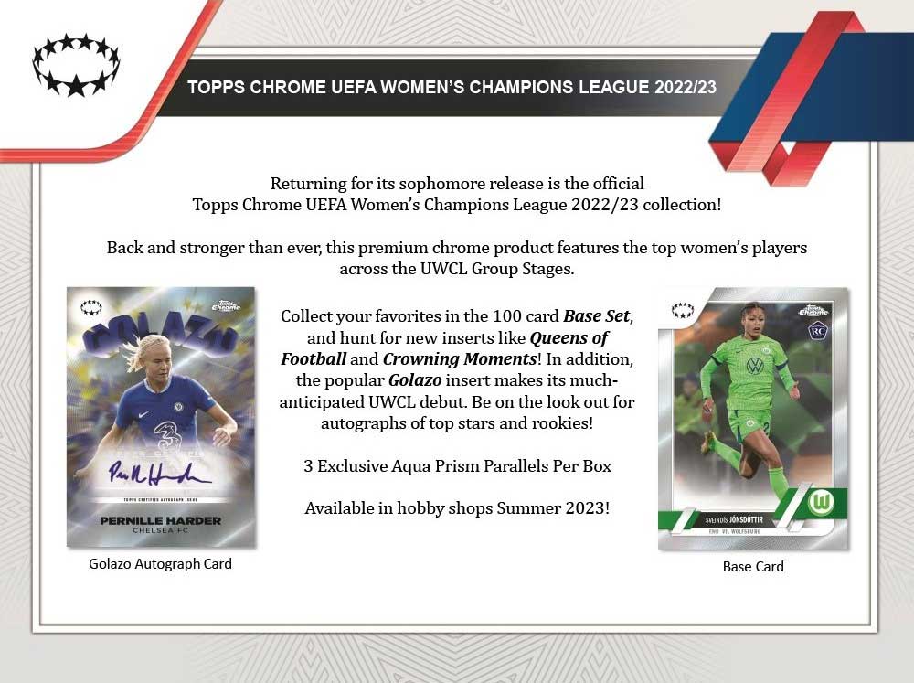 2022-23 Topps Chrome UEFA Women's Champions League Soccer 8-Pack Blaster Box (Lot of 3)
