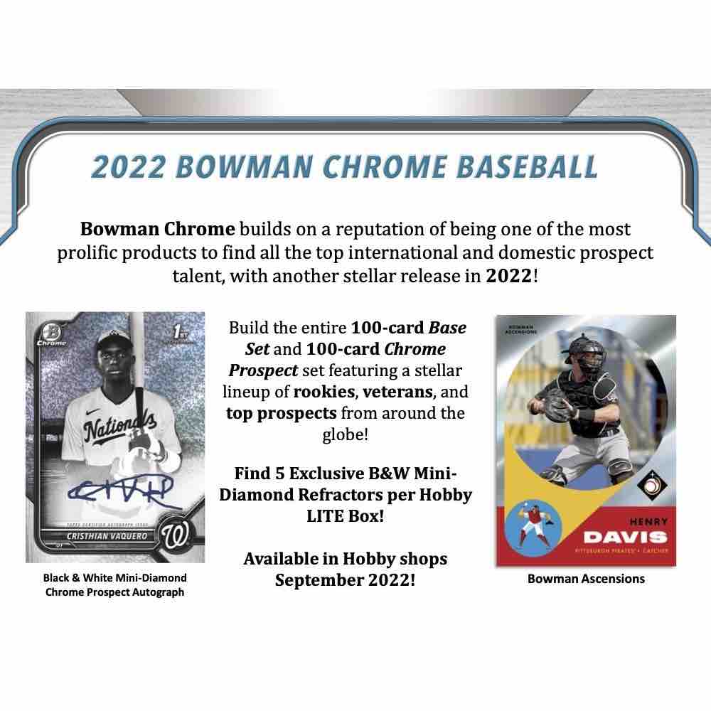 2022 Bowman Chrome Baseball LITE Pack