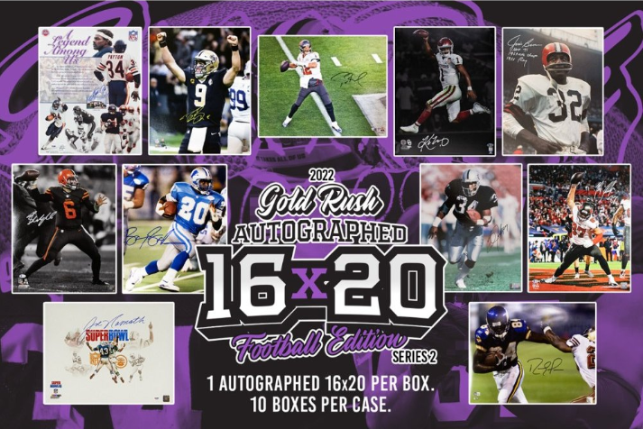 2022 Gold Rush Autographed 16x20 Football Edition Series 2 Box