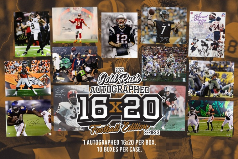 2022 Gold Rush Autographed 16x20 Football Edition Series 3 Box