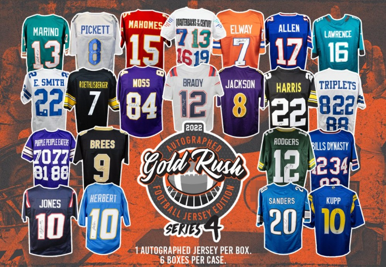 2022 Gold Rush Autographed Football Jersey Edition Series 4 Box
