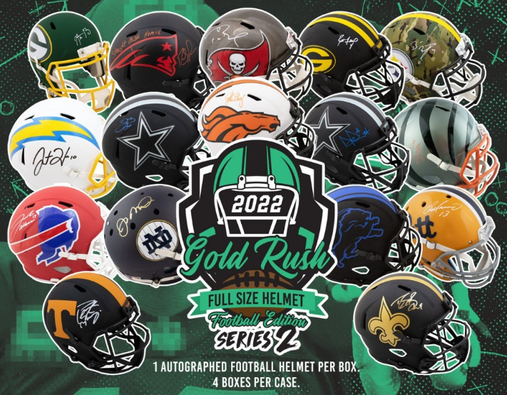 2022 Gold Rush Autographed Full Size Football Helmet Edition Series 2 Box