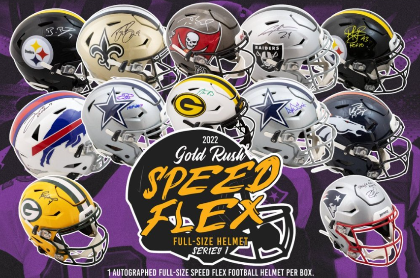 2022 Gold Rush Autographed Full-Size Speed Flex Helmet Edition Series 1 2-Box Case