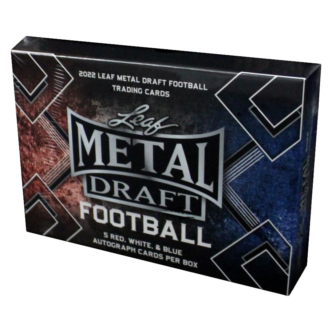 2022 Leaf Metal Draft Football Red, White and Blue Box
