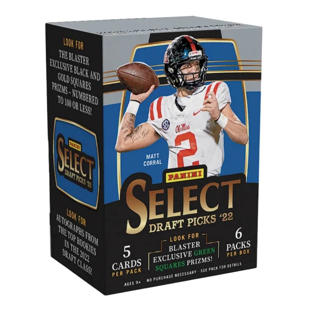 2022 Panini Select Draft Picks Football Blaster Box (Red & Green Square Prizms!)