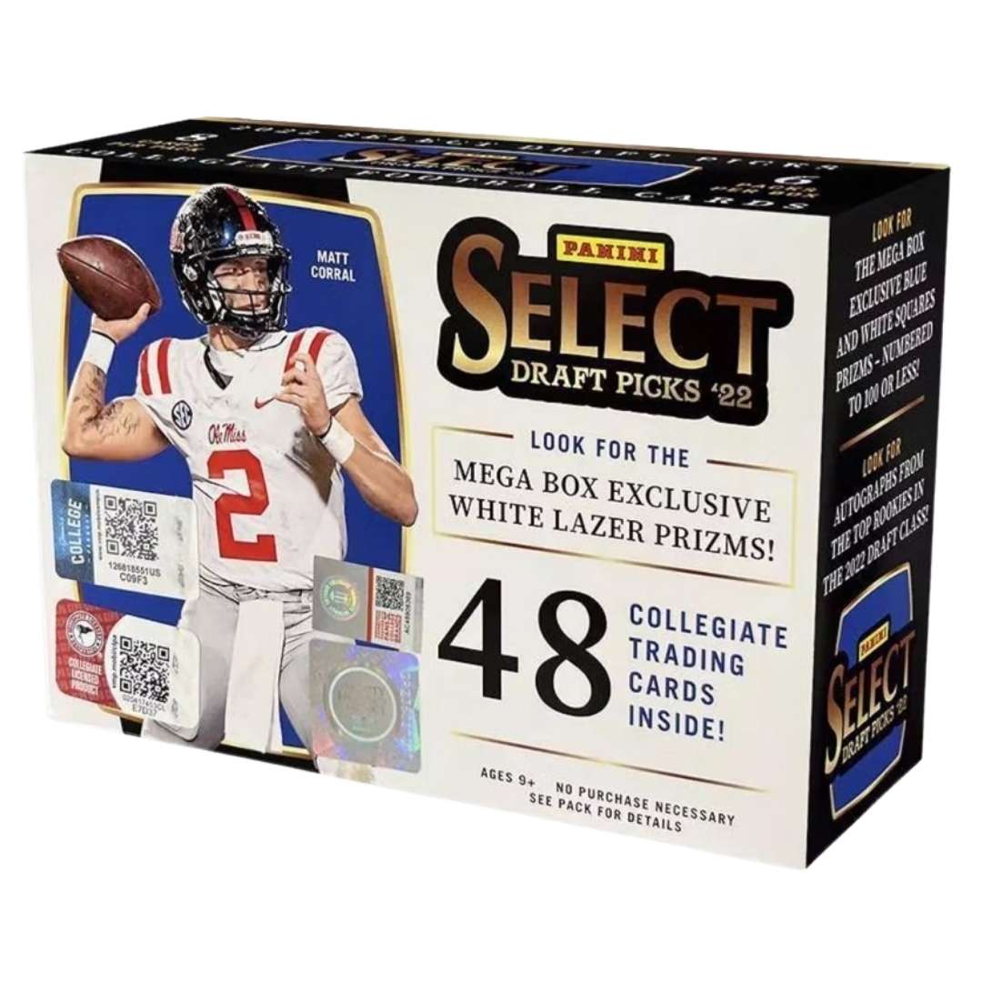 2022 Panini Select Draft Picks Football Mega Box (White Lazer Prizms!)