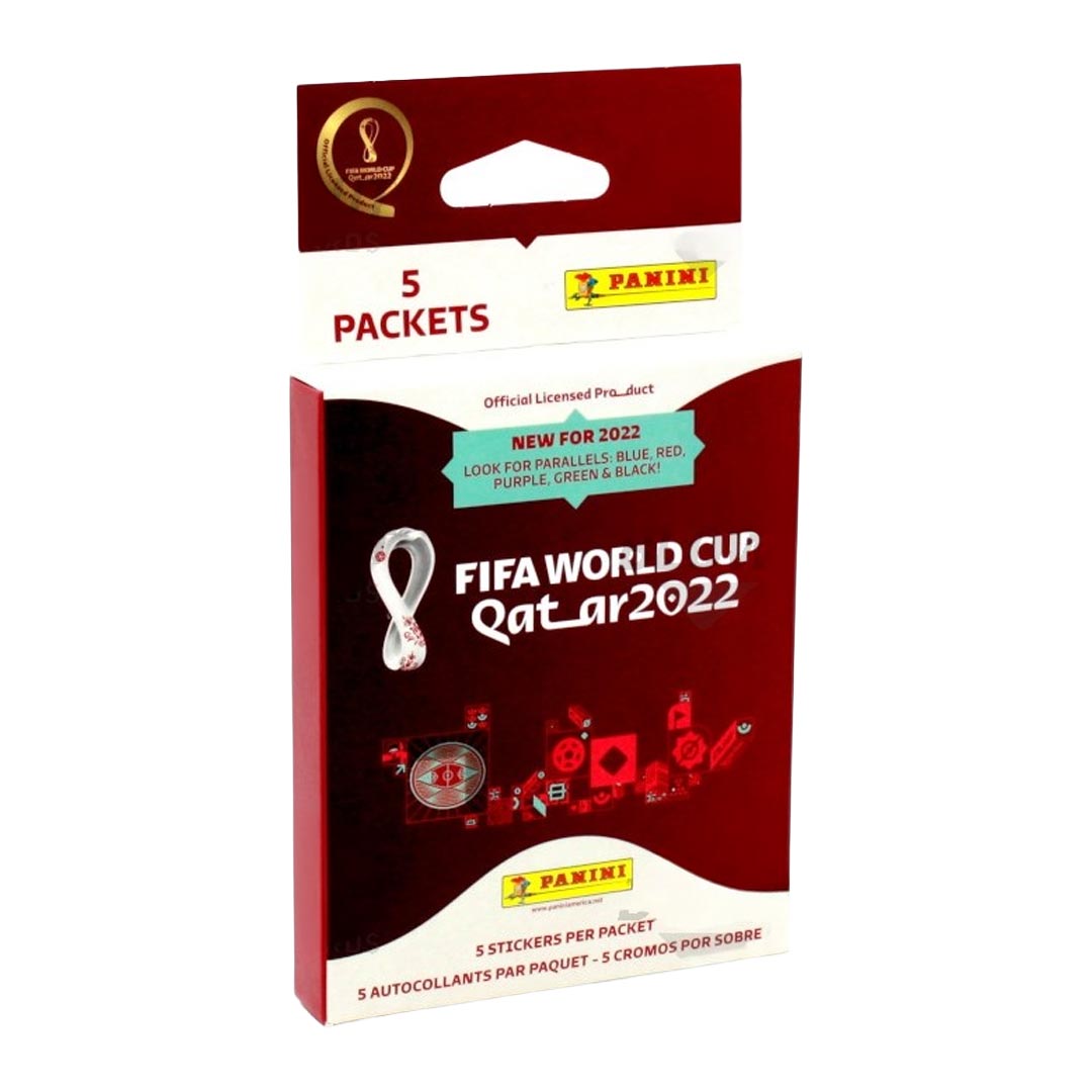 2022 Panini World Cup Soccer Stickers 5 Packet Blister Box