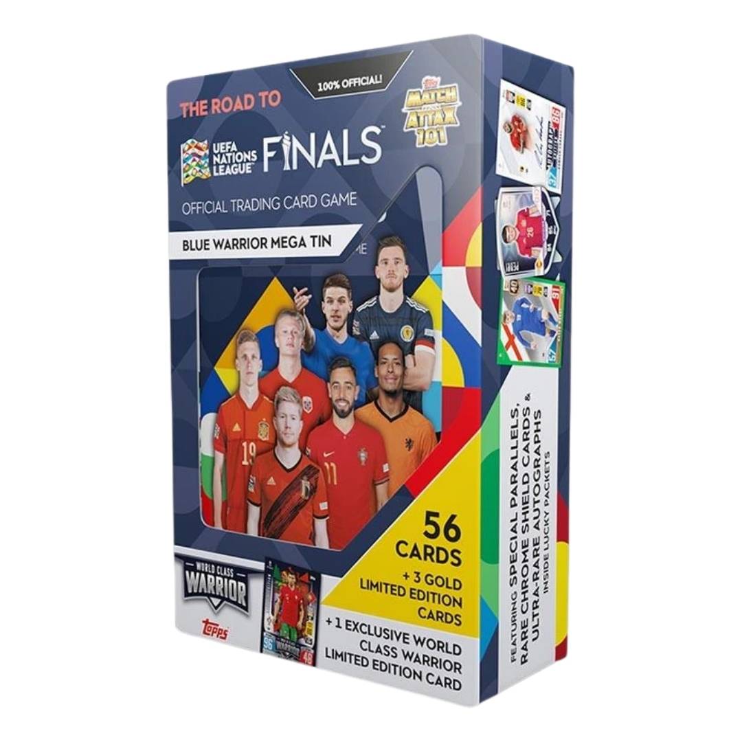  2022 Topps Match Attax Soccer Road to Nations League Finals BLUE WARRIOR Collectible Mega Tin