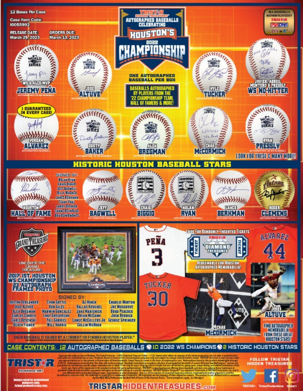 2022 Tristar Hidden Treasures Autographed Baseball Houston Championship 12-Box Case