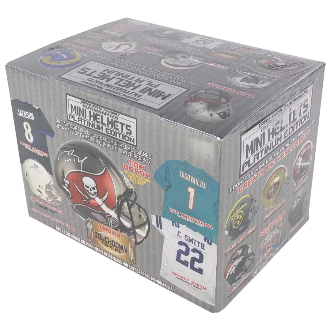 2022 Tristar Hidden Treasures Football Mini Helmet Platinum Edition Series 2 Box