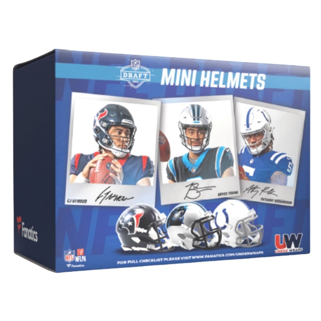 2023 Fanatics Under Wraps Football Autographed Mini Helmets Box