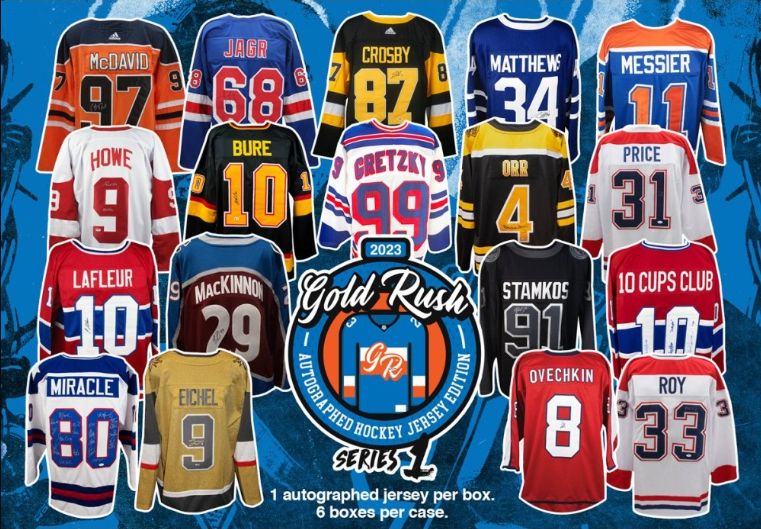 2023 Gold Rush Autographed Hockey Jersey Series 1 6-Box Case