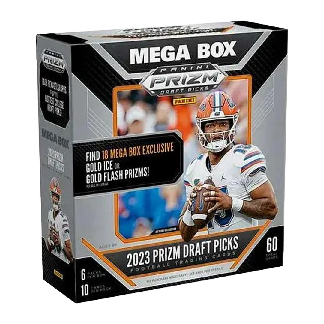 2023 Panini Prizm Draft Picks Football Mega Box (Gold Ice Prizms!)
