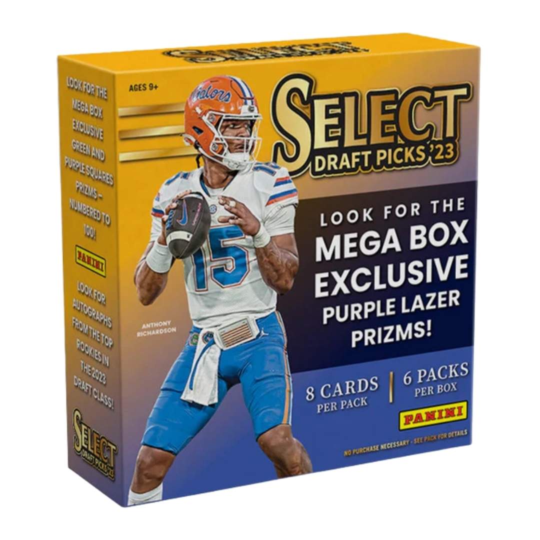 2023 Panini Select Draft Picks Football Mega Box (Purple Lazer Prizms)