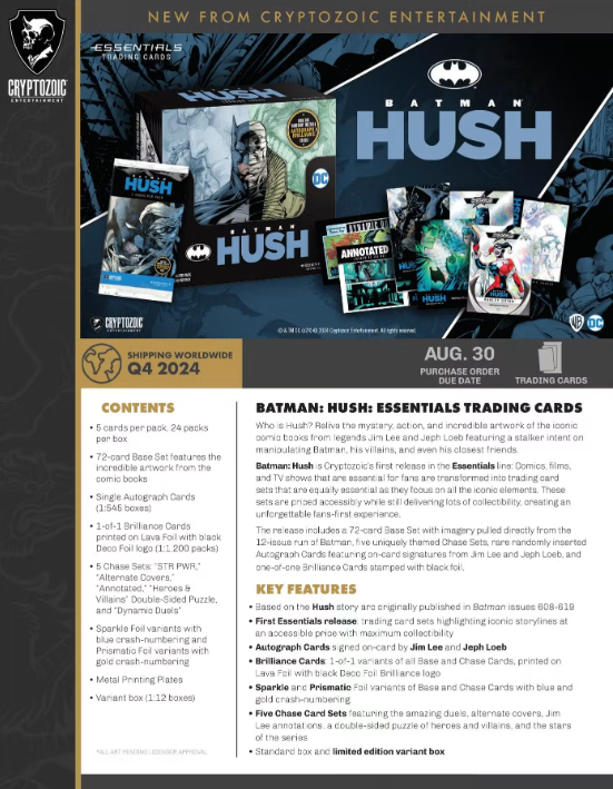 2024 Cryptozoic Batman: Hush Essentials Trading Cards Hobby Box