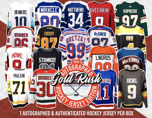 2024 Gold Rush Autographed Hockey Jersey Series 6-Box Case