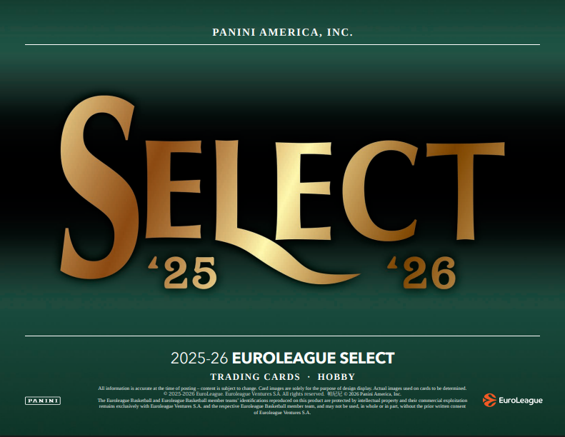 2025-26 Panini Select EuroLeague Basketball Hobby Pack