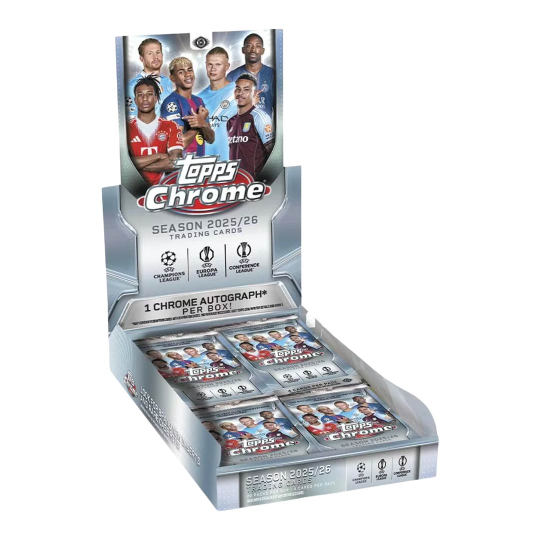 2025-26 Topps Chrome UEFA Club Competitions Soccer Hobby Box (Slightly Damaged)