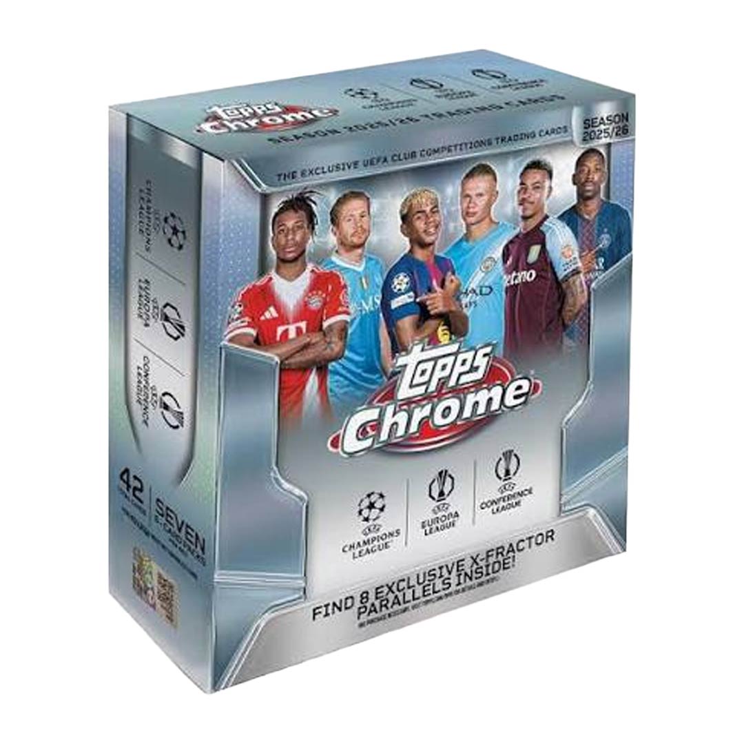 2025-26 Topps Chrome UEFA Club Competitions Soccer Mega Box (Slightly Damaged)